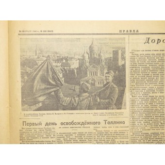Sowjetische Propagandazeitung PRAVDA - Wahrheit 24. September 1944. Espenlaub militaria