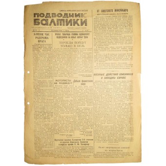 Den baltiska ubåtsfarkosten - tidning 22. November 1944