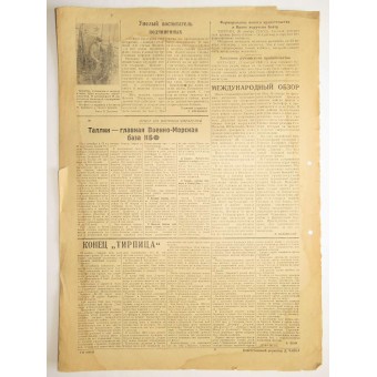 Itämeren sukellusvenemies - sanomalehti 22. Marraskuu 1944