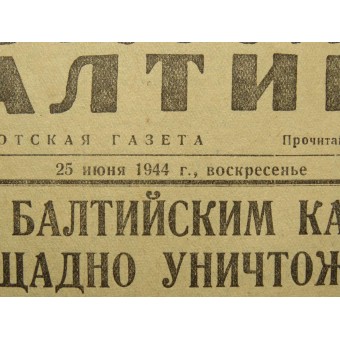 El periódico submarino del Báltico. 25 de junio de 1944
