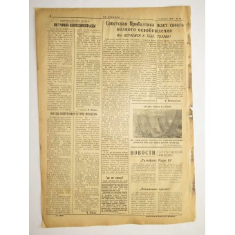 Il giornale Red Navy Per Stalin 11. agosto 1944. Espenlaub militaria