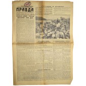 21. Septiembre de 1939 Periódico Pravda, la campaña del Ejército Rojo en Polonia