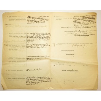 Попечительская анкета для семьи призывника отправляющегося на службу в армию 1917 г. Espenlaub militaria