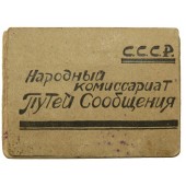 ID van Sovjet Spoorwegdienst man, uitgegeven in 1941 jaar