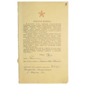 Giuramento militare di un cittadino dell'URSS. Politruk Isaiko Ivan.