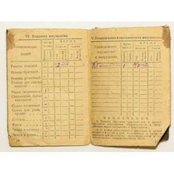 Puna -armeijan maksukirja 117. varakiväärin rykmentin palvelijalle. Espenlaub militaria