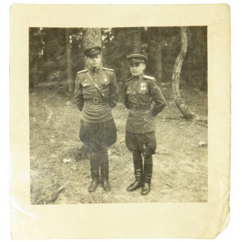 Photo of two young commanders of the Red Army, after May 1945. Espenlaub militaria