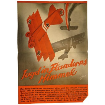 Reclameaffiche van het boek - Jagd in Flanderns Himmel. Espenlaub militaria