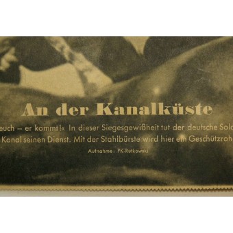 Cartel de Wir kommen!, 38x53cm. El cartel de la revista Die Wehrmacht.. Espenlaub militaria