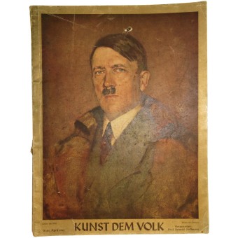 The magazine Folk Art with a portrait of A. Hitler.1942 year. Espenlaub militaria