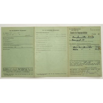 Certificate of the victim of the bombing. Third Reich.. Espenlaub militaria