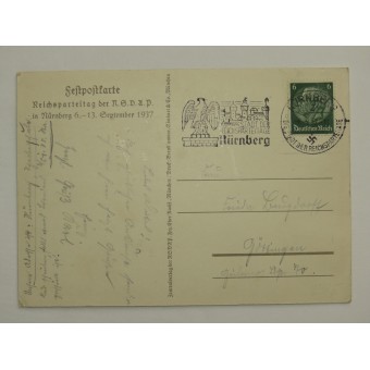 Reichsparteitag Nürnberg 1937 eerste dag briefkaart. Espenlaub militaria