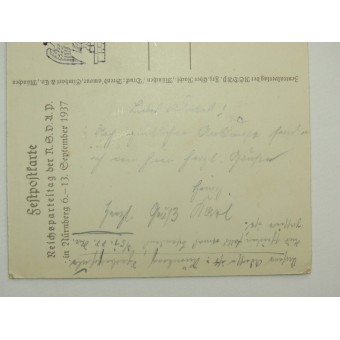 Reichsparteitag Nürnberg 1937 eerste dag briefkaart. Espenlaub militaria