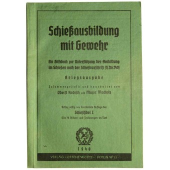 Rifle manual for shooting from German rifle k98. Espenlaub militaria