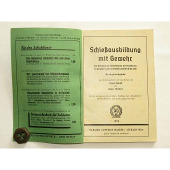 Rifle manual for shooting from German rifle k98. Espenlaub militaria
