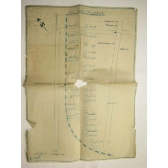 The plan of the German barracks, hand drawn poster.. Espenlaub militaria