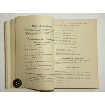 1939 NSDStB (Ostmark) Efemérides para estudiantes técnicos en tercera Reich. Espenlaub militaria