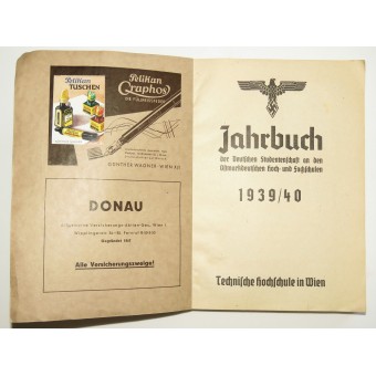 1939 NSDStB ( Ostmark) Almanach für Technikstudenten im 3. Reich. Espenlaub militaria