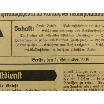 Nyheter från Reichspost - Die Postdienstschule.. Espenlaub militaria
