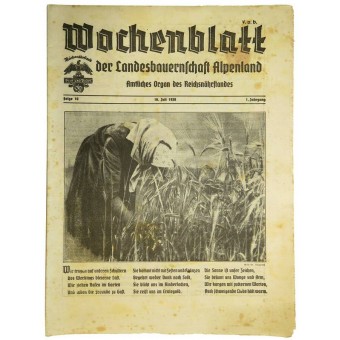 Wochenblatt der Landesbauernschaft Alpenland.16. Luglio 1938.. Espenlaub militaria