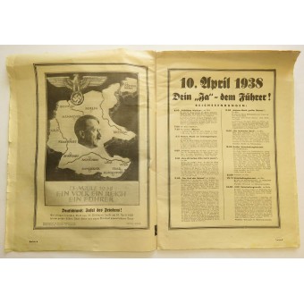 Illustrierter Rundfunk Dein Ja dem Führer! Heft 15. München, 10. April 1938. Espenlaub militaria
