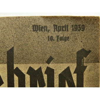 Der Ostmarkbrief huhtikuu 1939 Propaganda -lehti. Espenlaub militaria