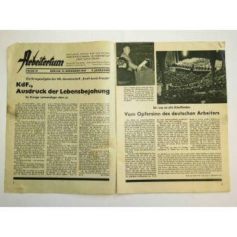 Daf /Kraft D Freude -lehti Arbeitertum joulukuu 1939, Folge. 18. Espenlaub militaria