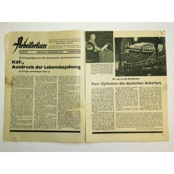 DAF / Kraft d Freude revista Arbeitertum diciembre de 1939, Folge. 18. Espenlaub militaria