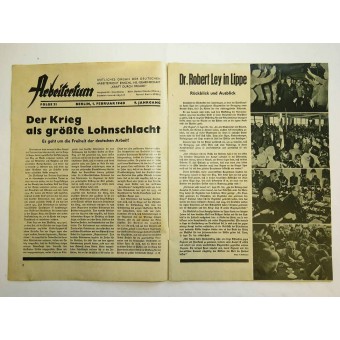 Offizielle Zeitschrift der KdF und DAF Arbeitertum 1. Februar 1940, Folge.21. Espenlaub militaria