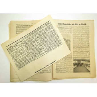 Wochenblatt 15. juni 1938. Folge 26. Bauernschaft im Bau Tirol. Espenlaub militaria