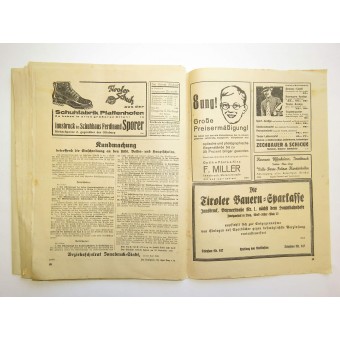 Wochenblatt 15. kesäkuu 1938. Folge 26. Der Bauernschaft im Bau Tirol. Espenlaub militaria