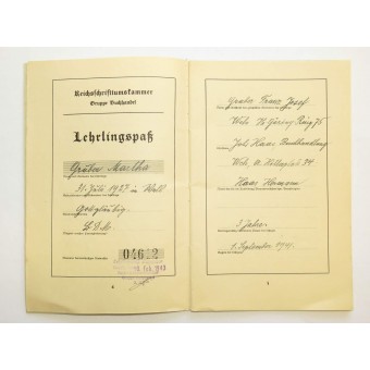3er Reich certificado de la escuela. Lehrlings pase. Espenlaub militaria
