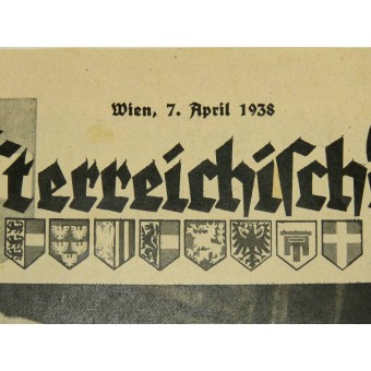 Cartel - revista. Anschluss Austria 1 de marzo de 1938 Österreichische Woche. Espenlaub militaria