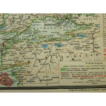 Karta, kriget på Balkan under första världskriget. Espenlaub militaria