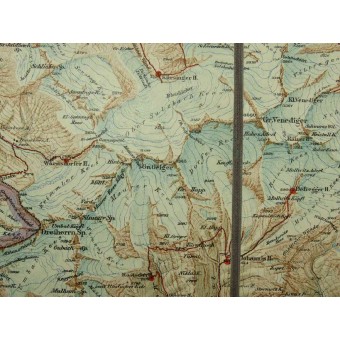 Österrikisk karta från förkrigstiden Großglockner- und Venedigergruppe. Espenlaub militaria