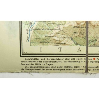 Pré-guerre carte autrichienne Großglockner- und Venedigergruppe. Espenlaub militaria