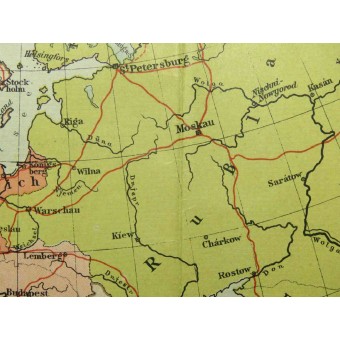 Trois Empires européens sur la carte. WW1 Guerre contre la Russie. Espenlaub militaria