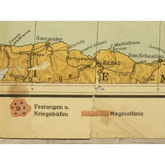 Карта фронта в Европе и на линии Мажино. Espenlaub militaria
