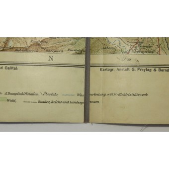 Туристическая карта Верхней Австрии G. Freytag und Brendts. Espenlaub militaria