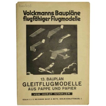 Flygande modell i kartong-Volckmanns Baupläne. Espenlaub militaria