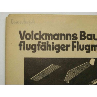 Cardboard flying model-Volckmanns Baupläne. Espenlaub militaria