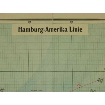 Карта грузопассажирских перевозок коммерческий линии Гамбург Америка. HAPAG. Espenlaub militaria
