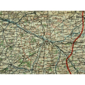 Doppelseitige Karte des Kriegsschauplatzes. Juli 1918. Espenlaub militaria