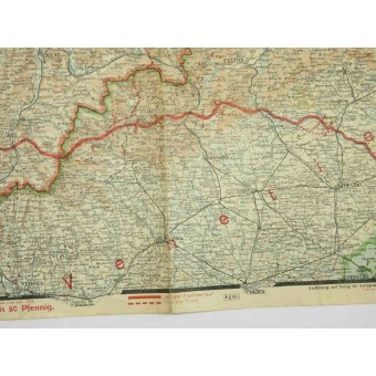 Double Sided map of the Theater of War. July 1918. Espenlaub militaria