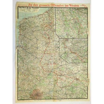 Double Sided map of the Theater of War. July 1918. Espenlaub militaria