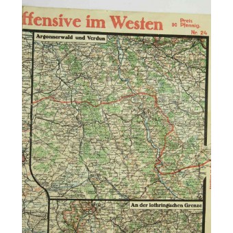 Doppelseitige Karte des Kriegsschauplatzes. Juli 1918. Espenlaub militaria