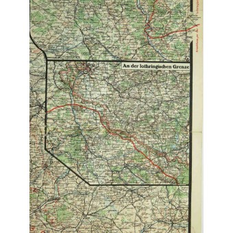 Double Sided map of the Theater of War. July 1918. Espenlaub militaria