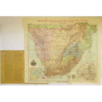 Mappa del Sud-Africa dal 2 ° guerra boera. Espenlaub militaria