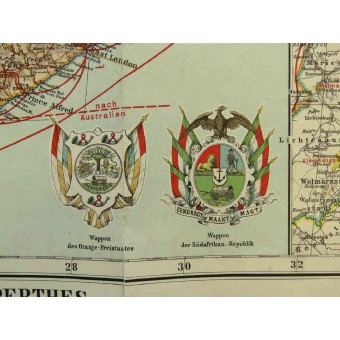 Военно-политическая карта Южной Африки времен англо-бурской войны. Espenlaub militaria