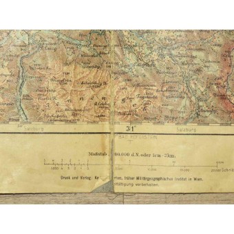 Österrikisk karta från tiden före kriget: Klattau, Linz, Salzburg. Espenlaub militaria